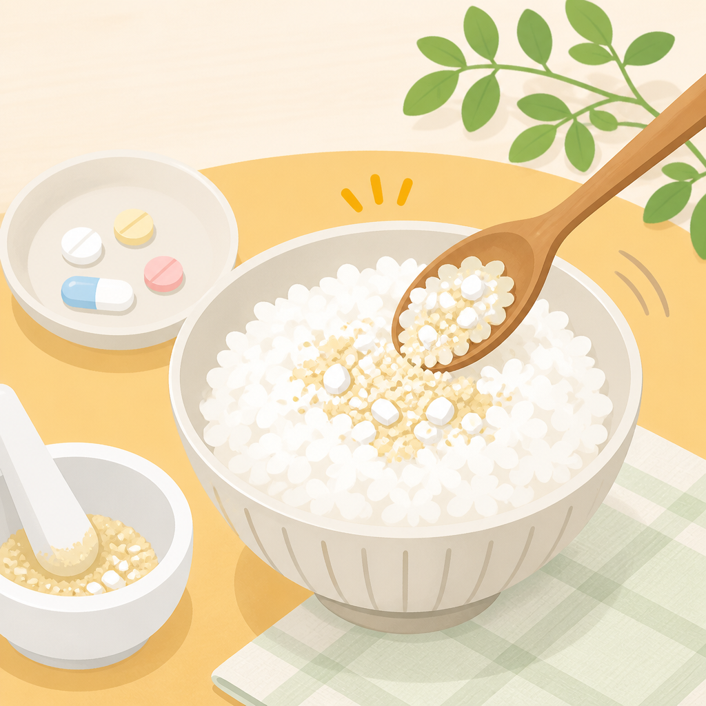 高齢者の薬をご飯に混ぜる仕組み