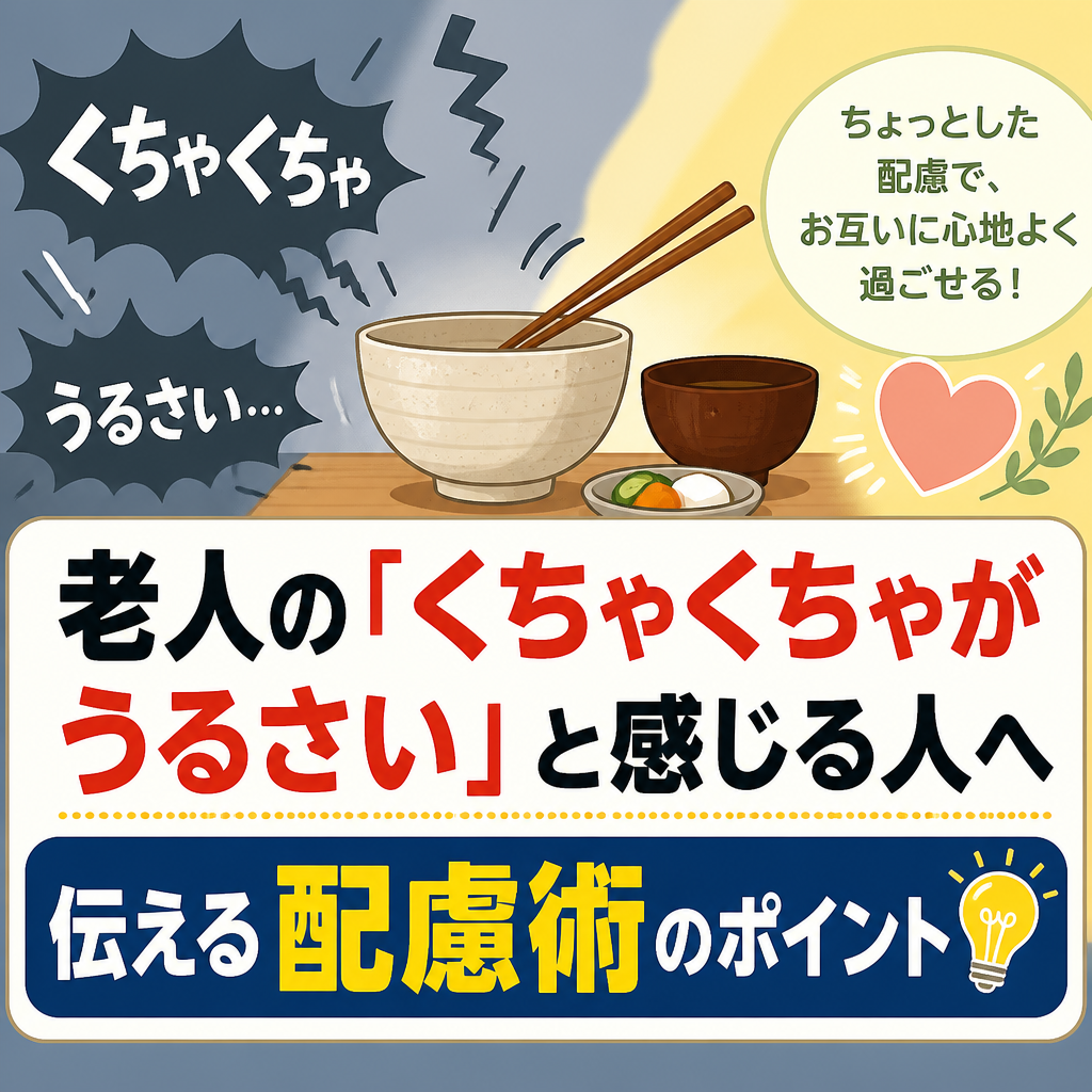 老人の「くちゃくちゃがうるさい」と感じる人へ伝える配慮術のポイント