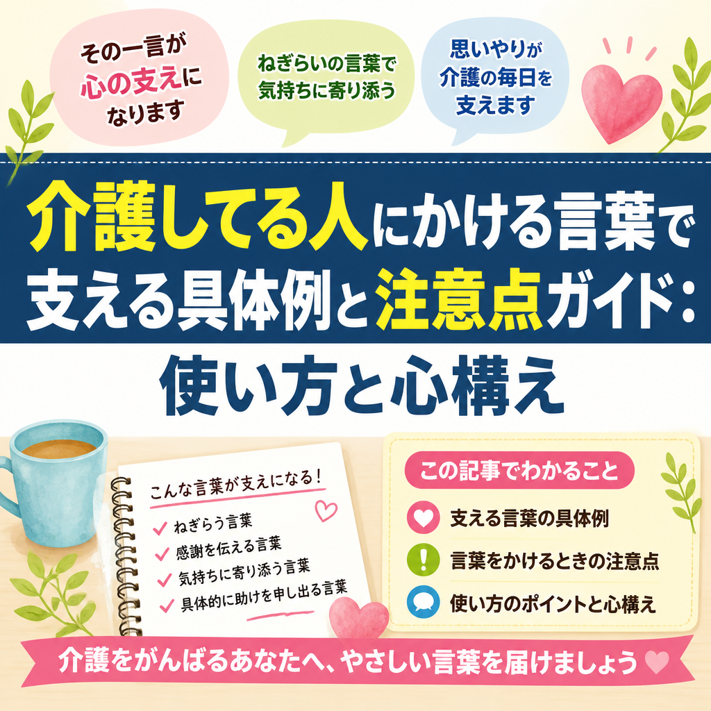 介護してる人にかける言葉で支える具体例と注意点ガイド：使い方と心構え