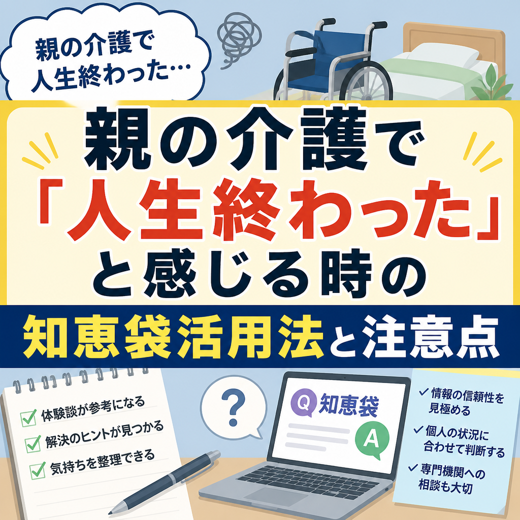 親の介護で「人生終わった」と感じる時の知恵袋活用法と注意点