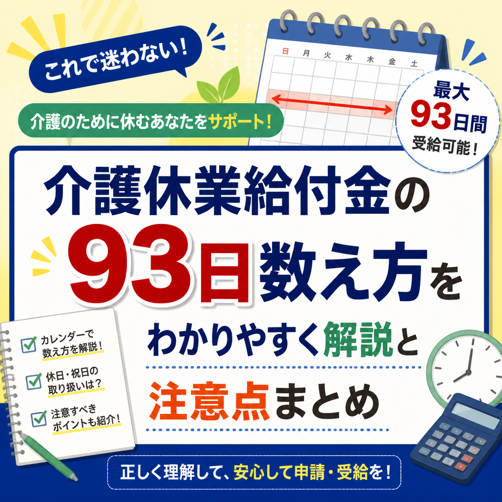介護休業給付金の93日数え方をわかりやすく解説と注意点まとめ