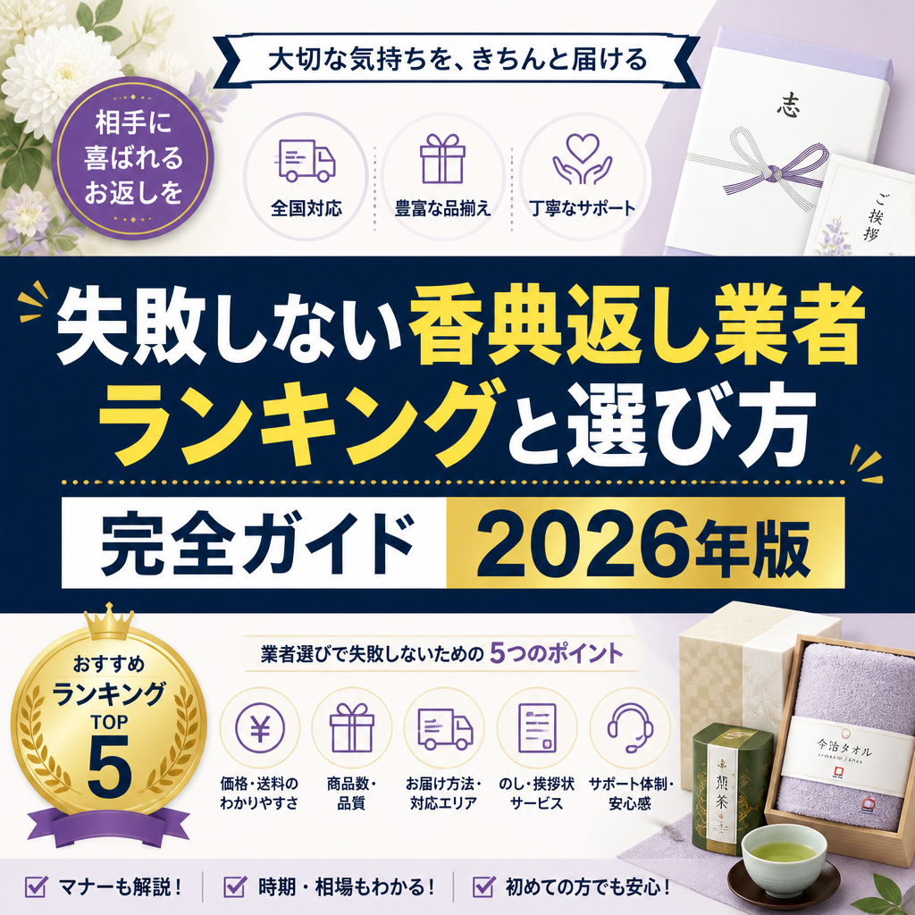 失敗しない香典返し業者ランキングと選び方完全ガイド2026年版