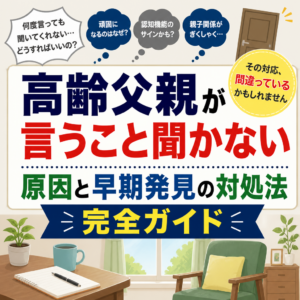 高齢父親が言うこと聞かない原因と早期発見の対処法完全ガイド