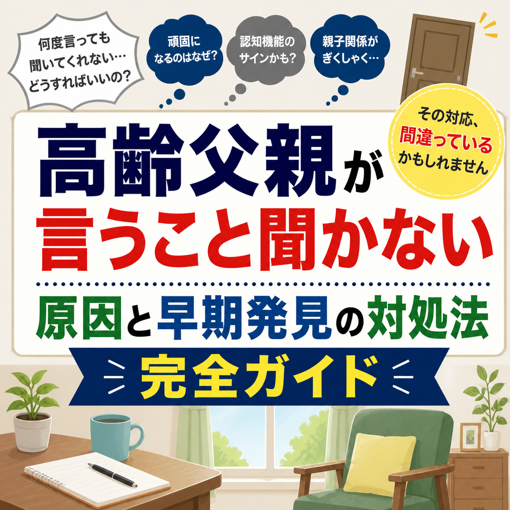 高齢父親が言うこと聞かない原因と早期発見の対処法完全ガイド