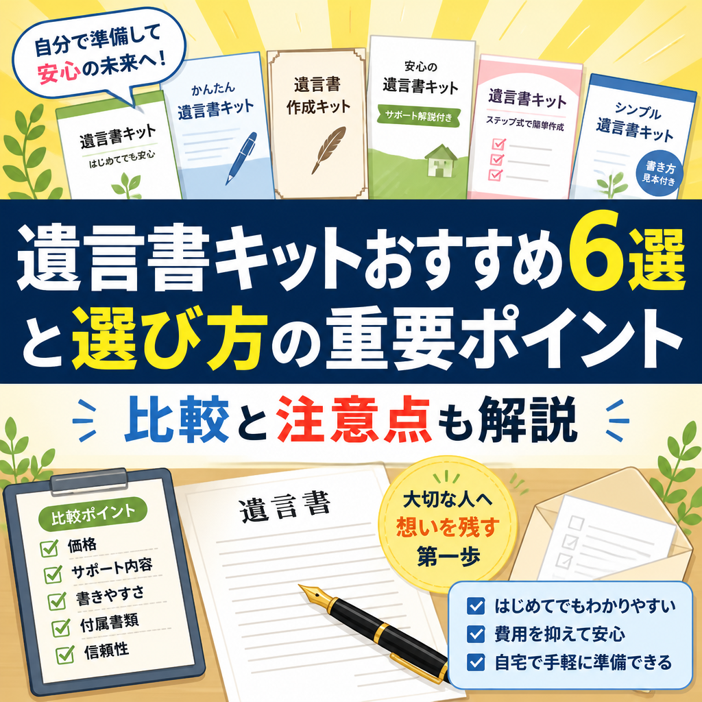 遺言書キットおすすめ6選と選び方の重要ポイント比較と注意点も解説