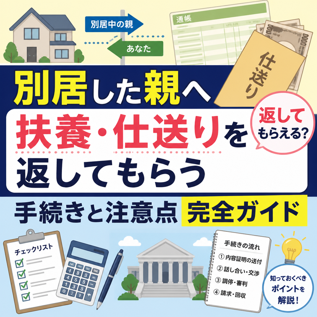 別居した親へ扶養・仕送りを返してもらう手続きと注意点完全ガイド