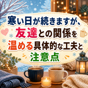 寒い日が続きますが、友達との関係を温める具体的な工夫と注意点