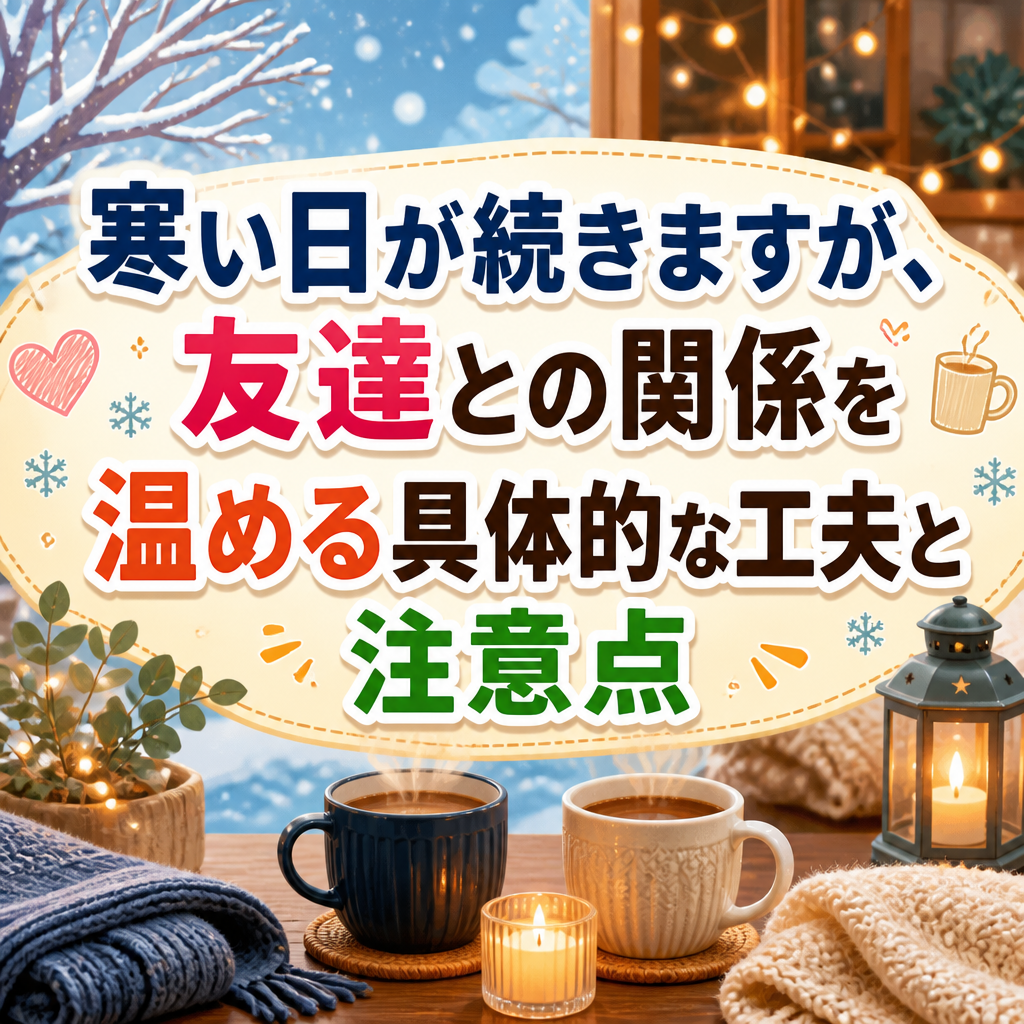 寒い日が続きますが、友達との関係を温める具体的な工夫と注意点