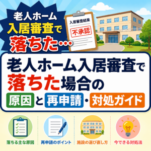 老人ホーム入居審査で落ちた場合の原因と再申請・対処ガイド
