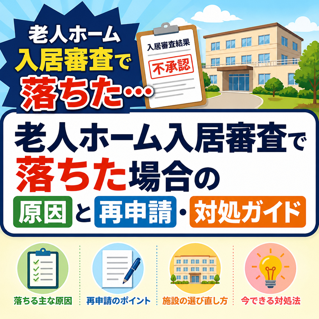 老人ホーム入居審査で落ちた場合の原因と再申請・対処ガイド