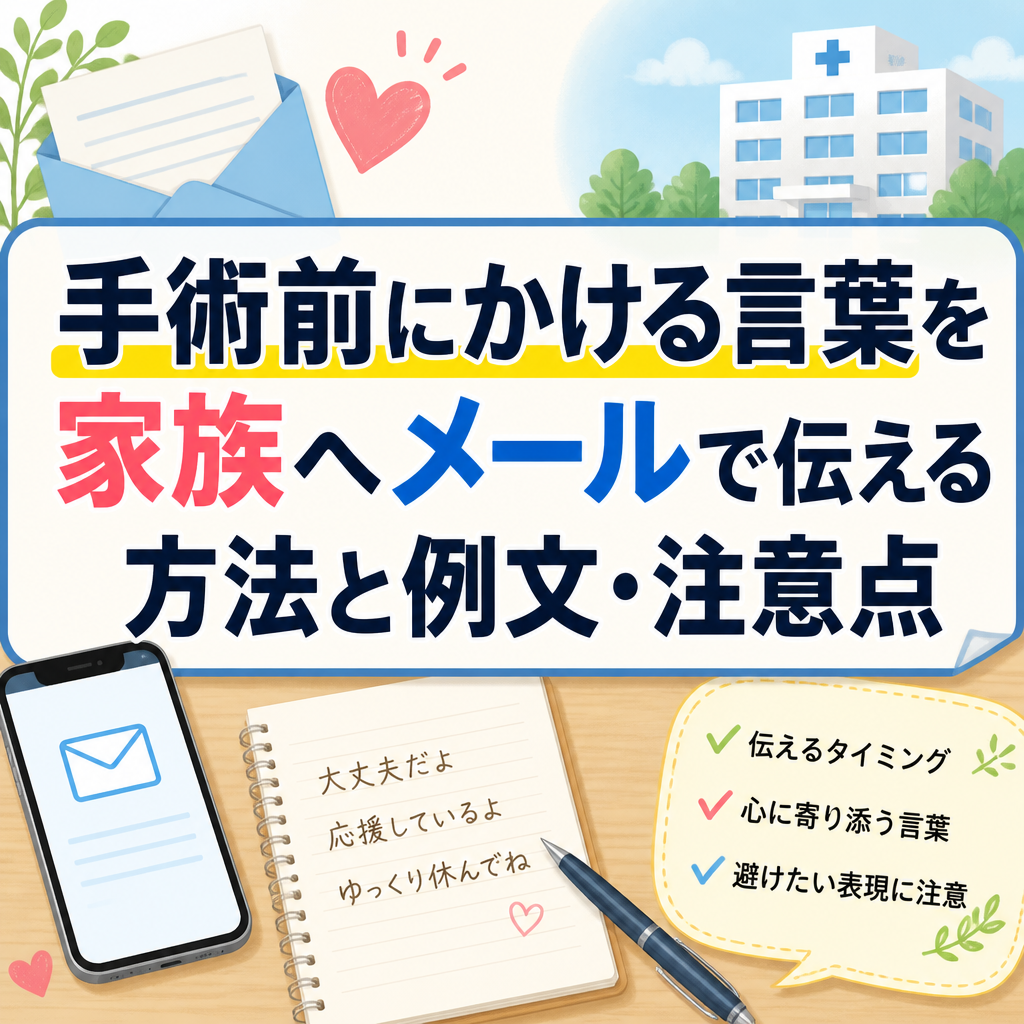 手術前にかける言葉を家族へメールで伝える方法と例文・注意点