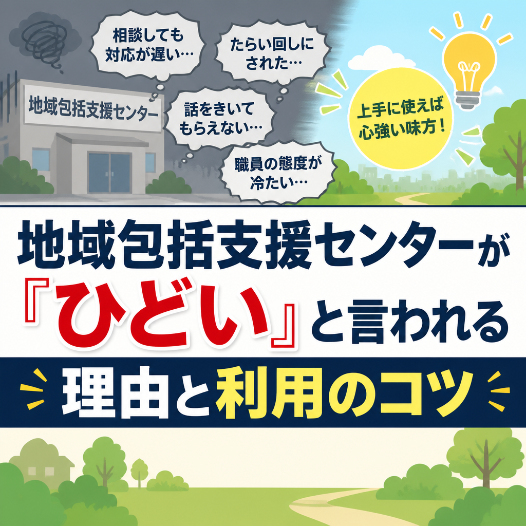 地域包括支援センターが『ひどい』と言われる理由と利用のコツ