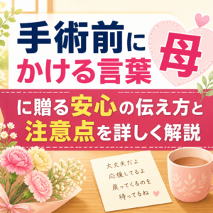 手術前にかける言葉 母に贈る安心の伝え方と注意点を詳しく解説