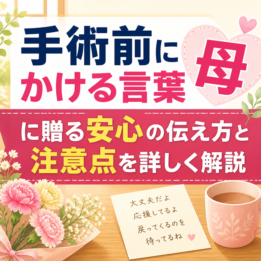 手術前にかける言葉 母に贈る安心の伝え方と注意点を詳しく解説